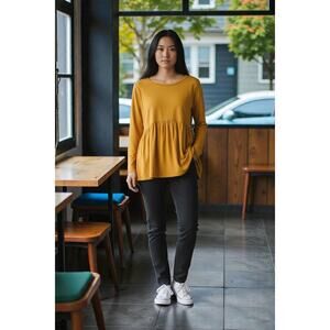 Ella Mara - Golden Mustard Empire Waist Top